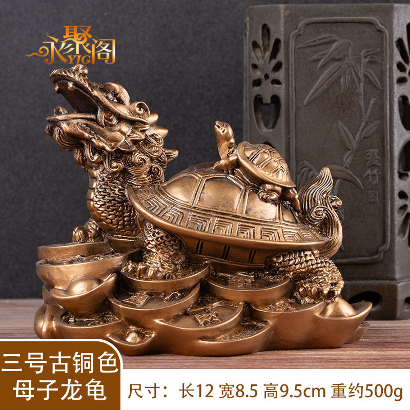 Figura decorativa dragón-tortuga feng shui