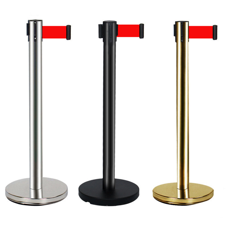 一米线厂家包装定制尺寸颜色礼宾柱双层不锈钢伸缩隔离带logo定制