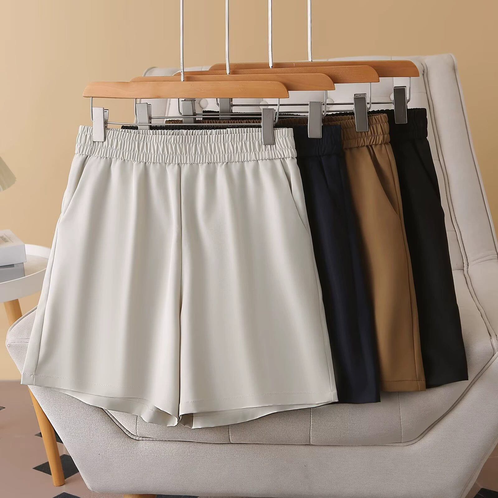 Женские шорты больших размеров на лето 2025, новый стиль 100kg года, быстросохнущие повседневные шорты с эластичной резинкой на талии 2534