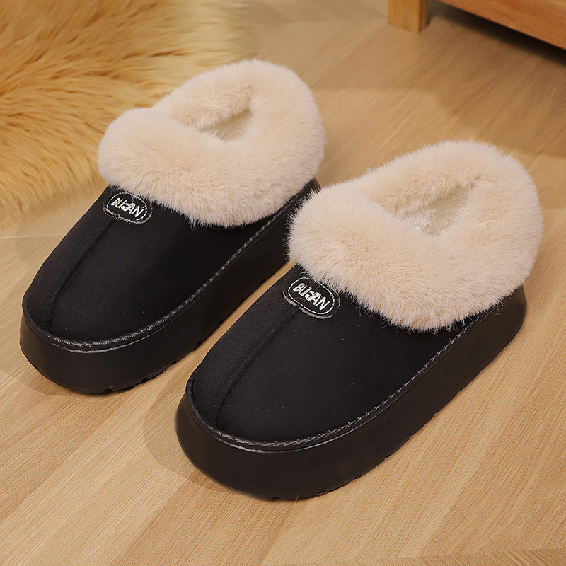 Nuevos zapatos de algodón transfronterizos de moda de otoño y invierno, zapatillas de algodón para parejas de moda interior y exterior, zapatos cálidos