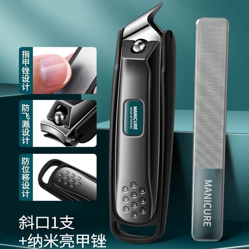 Clippers de uñas caseros originales cortadores de uñas de un solo paquete de corte de uñas oblíquas grandes regalos portátiles para hombres y mujeres a prueba de salpicaduras