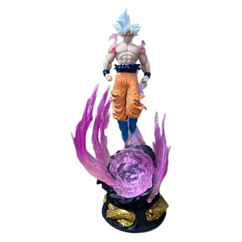Siete perlas en el extremo Goku blanco escultura de cabeza única puede iluminar escenario modelo Saiyan adornos hechos a mano al por mayor