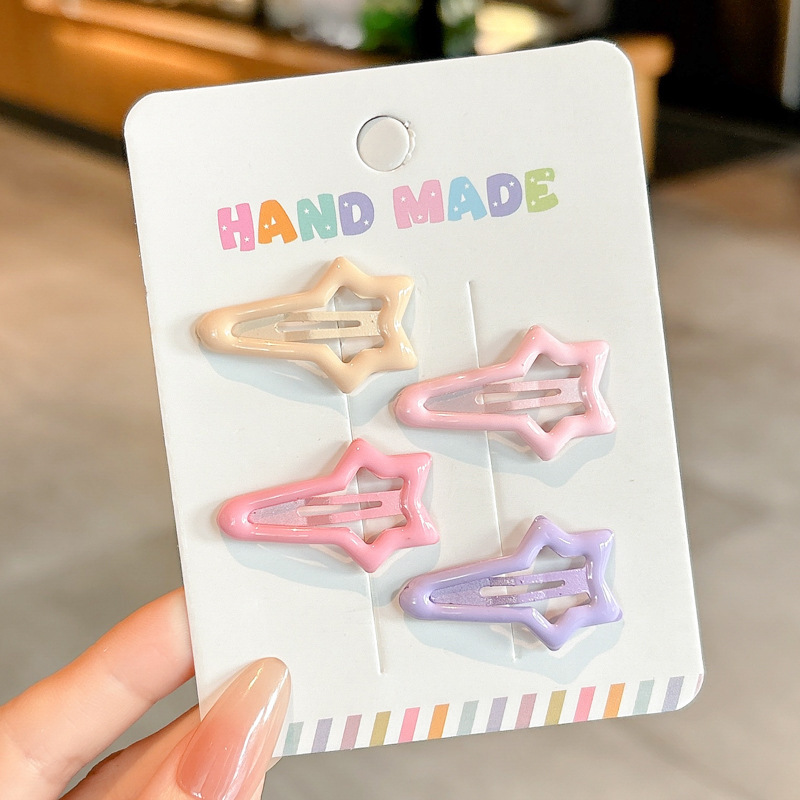 Coreano de color cremoso dulce corazón de la niña BB clips lindos multifacéticos para niños cabello de pelo mar roto clips de cabello tocado clips laterales