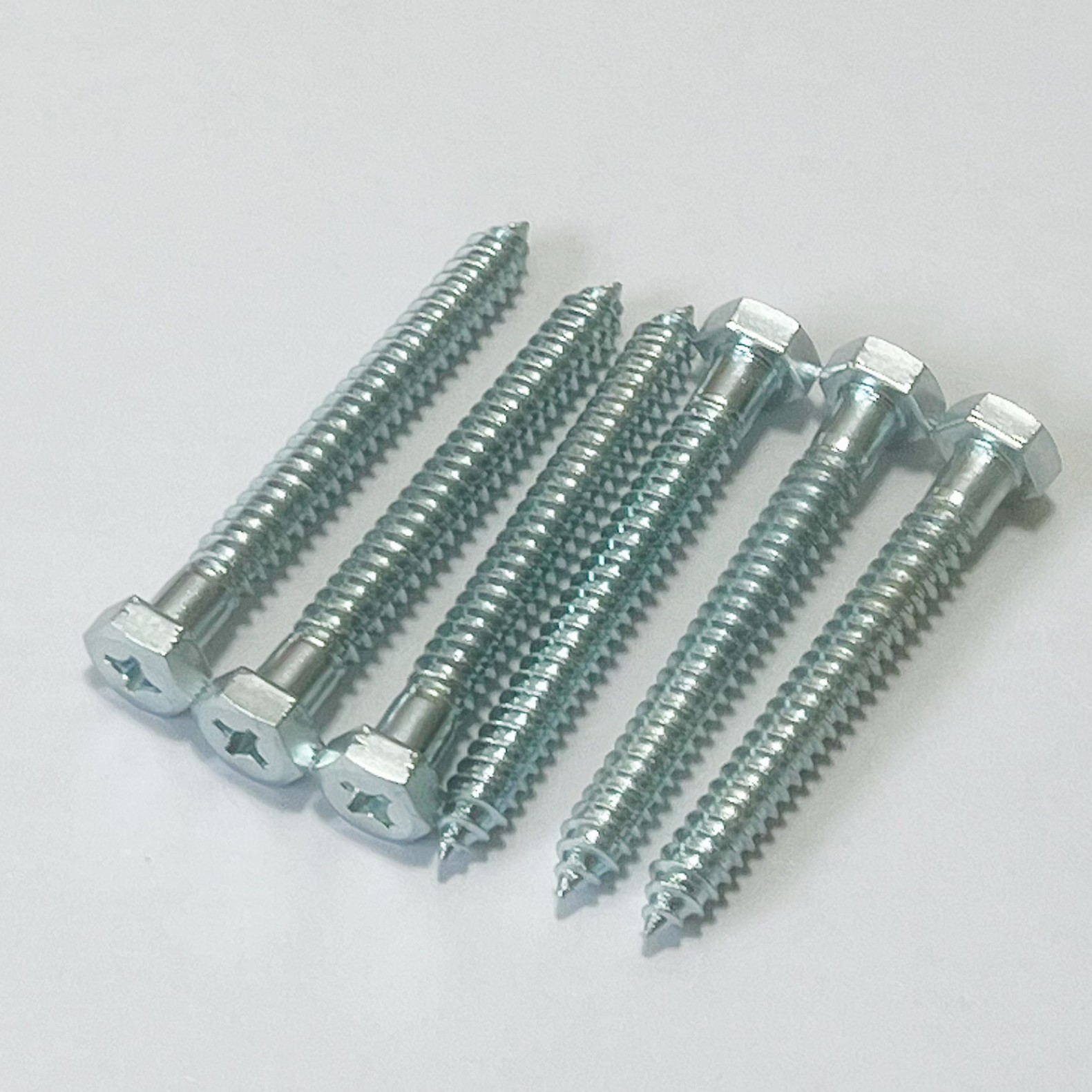 镀蓝白锌外六角十字头木螺钉六角十字细牙木螺丝外六角膨胀螺钉