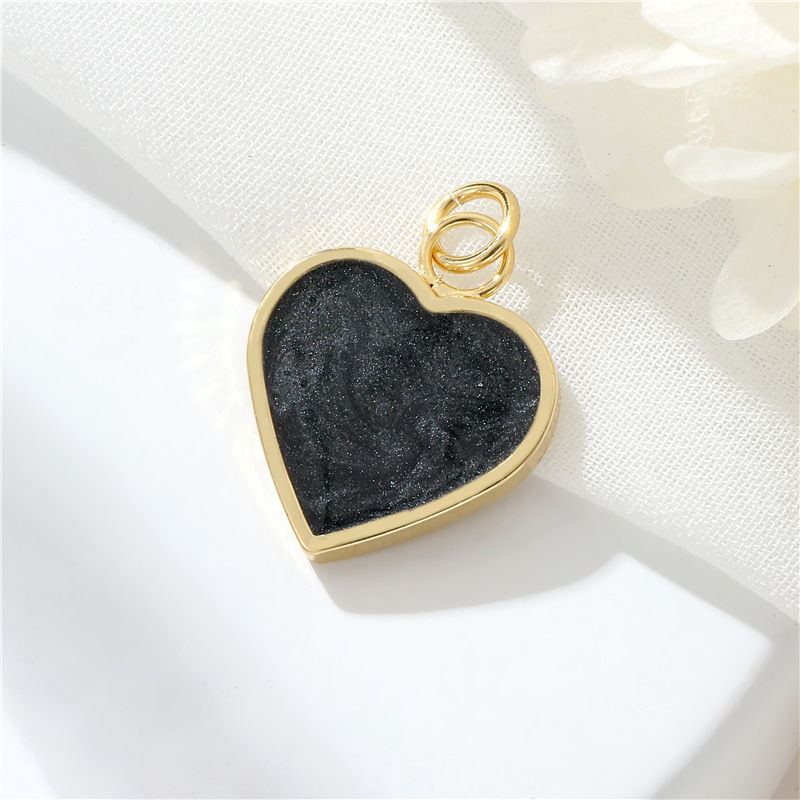 5g Weight Pendant Jewelry Making Type DIY Jewelry Accessories Classification 1 Piece Quantity Copper Material Heart Shape Pattern Enamel Design Sweet, Simple Style Style 1 Piece Copper Heart Shape Pendant 9