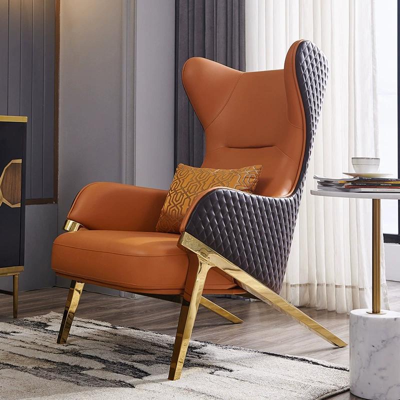 라이트 럭셔리 싱글 소파 의자 가죽 거실 북유럽 현대 간단한 디자이너 하이 렐리 타이거 미니멀리스트 레저 의자