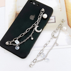 New Metal Chain Moonstone Bracelet DIY Phone Case Accessory Phone Beauty Decorative Chain