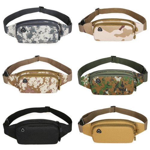 Sports running phone chest bag for men, multi-functional outdoor casual canvas waist bag, water-resistant business cash purse
