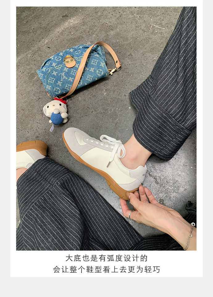 Giày sneaker nữ da bò buộc dây phong cách Đức huấn luyện, đế cao 6 cm — 48 chiếc màu đen (6cm) còn hàng, 48 màu nâu (6cm) hàng có sẵn, 48 màu trắng (6cm) hàng có sẵn, 48 màu vàng (6cm) còn hàng chi tiết 19