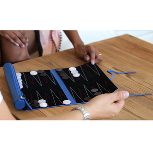 Factory wholesale leather backgammon overseas hot chess board multi-functional folding casual game gift board