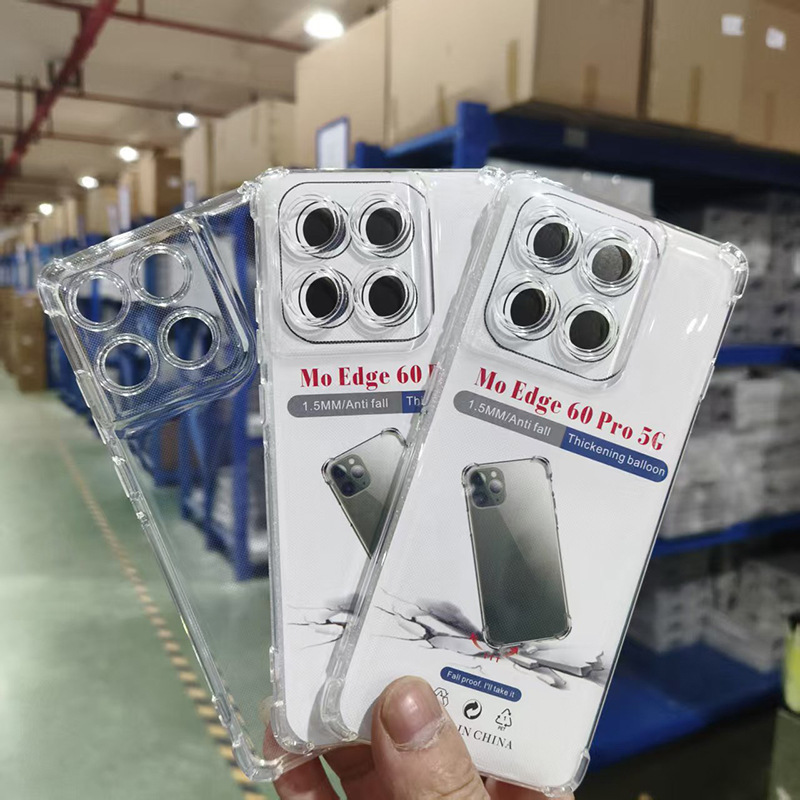 Moto Edge60 Series Four-Corner Anti-Fall Transparent Thickeneded Tpu Mobile Phone Case Edge70/Edge30/E32