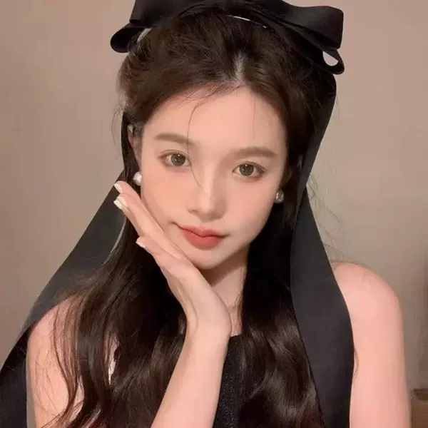 Extra-long double-layer rabbit, black hairpin