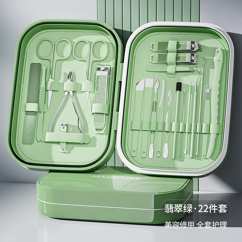 13 piezas de cuchillo de pedicura doméstico de acero inoxidable tijeras de piel muerta herramientas en stock de pinzas de uñas conjunto pinzas de garganta