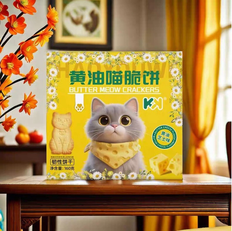 超友味160gKK黄油喵脆饼 黄油芝士咖啡味休闲盒装下午茶点心零食|undefined