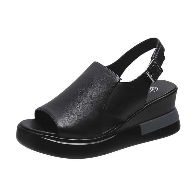 Sandalias de cuña de plataforma de mujer 2022 nuevo verano tacón alto peep toe estilo coreano sandalias casual deportes sandalias de playa