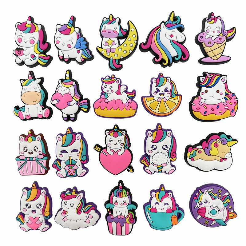 Cartoon Unicorn Cute Cave Shoes Shoes Flower Game Shoes Decorative Buckle Shoe Accessories Amazon in stock Gift Wholesale