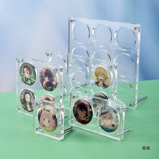 High-Definition Transparent Acrylic Display Stand for Badges, Anime Merchandise, and Collectibles