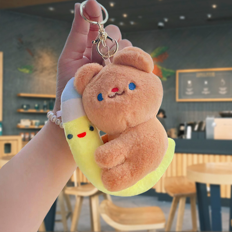 ぬいぐるみのかわいいアクセサリーのぬいぐるみのペンダント卸売りのおもちゃの子供のかばんの漫画の子供の鍵は子供の機械をつかみます。
