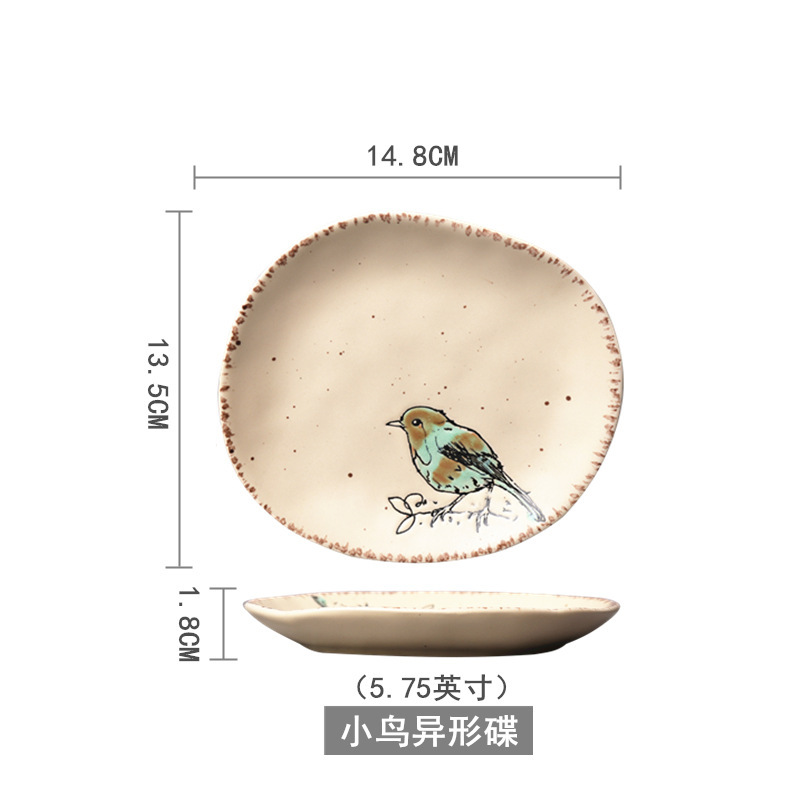 創意的な手描きの釉薬の下で色彩の陶磁器の皿の家庭用の野菜の皿の冷たい野菜の皿の果物のお菓子の皿の6寸は骨の皿のかすの皿を吐きます。|undefined