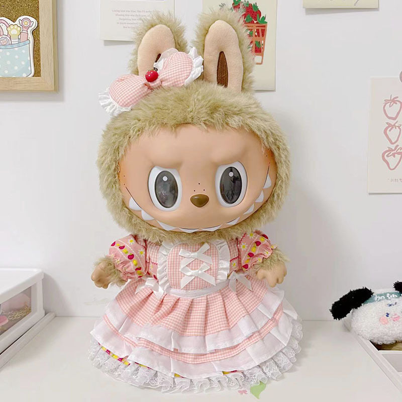 38cmラブブベビー服、ラブブぬいぐるみ服、ラブブ人形着替え、漢服スカートスーツ|undefined