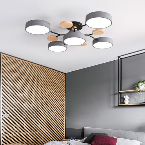 Nordic living room pendant lamp, modern minimalist Japanese-style bedroom and study ceiling lamp, creative personalized macaron wood lamp