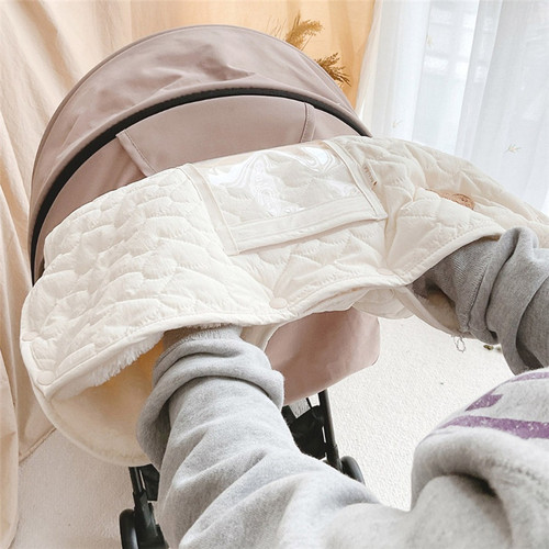 ins Korean baby stroller warm gloves stroller handle windproof handlebar cover with mobile phone pocket
