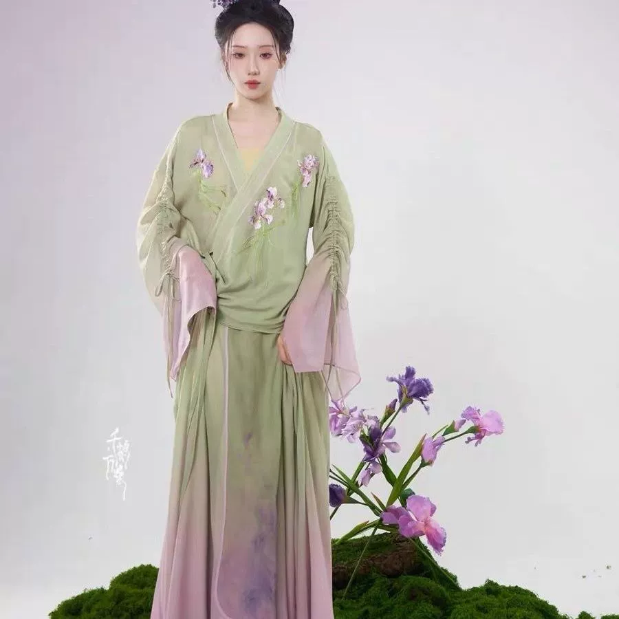 | тысяча журавлей и бабочек | Танцевальное марлевое платье в древнем стиле с китайскими элементами, повседневная полуюбка, в том же стиле, что и Dazuo.