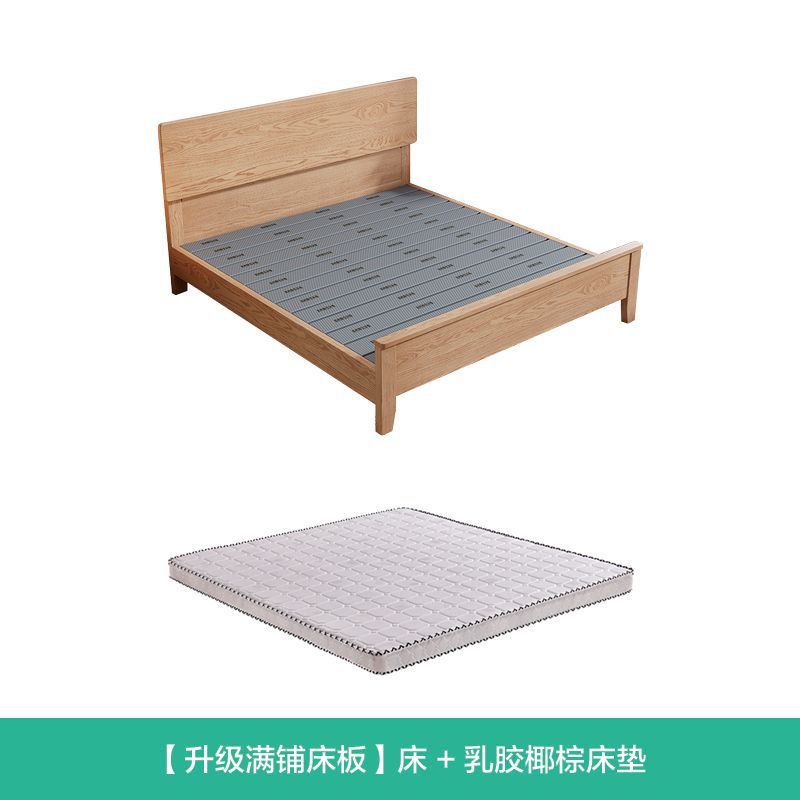 Cama de madera sólida de cera blanca de Fanyi 1.8m cama doble cama principal 1.2m 1.35m 1.5m simple cama de almacenamiento
