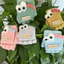 跨境儿童手套冬季保暖男女宝宝翻盖可爱针织婴幼儿加厚小孩1-3岁2