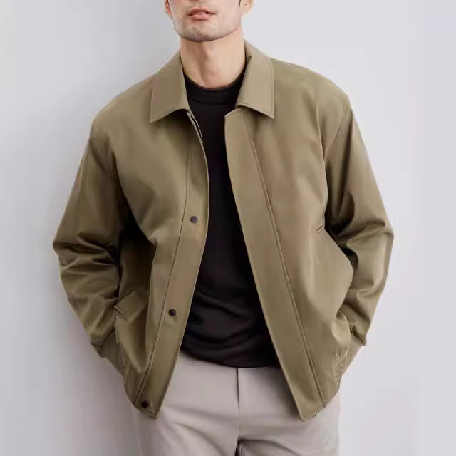 In stock Italian style old money style memory fabric plaid lining men's lapel jacket jacket