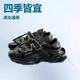 高版Y标欧洲站圆头厚底系带拼色运动休闲鞋女韩版百搭老玛丽珍鞋