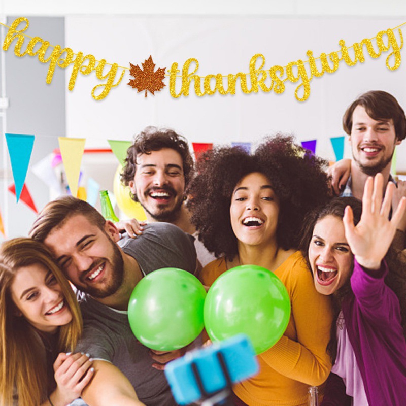 Amazonas Día de Acción de Gracias Fiesta Decoración Bandera de calabaza de hoja de arce Bandera de flores Festival de la cosecha Decoración de vacaciones