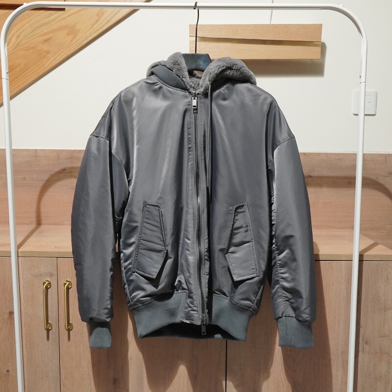 European and American Men's Clothing Wholesale Men's Hooded Reversible Faux Fur Bomber Jacket Thick Coat Autumn New Style
