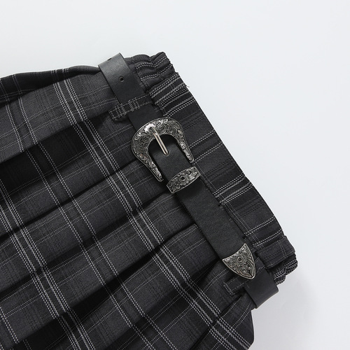 Half-body Skirt Short Skirt Summer Autumn Girls Baby Plaid Pleated Skirt Children's JK Skirt Trendy Little Girls College Style Skirts