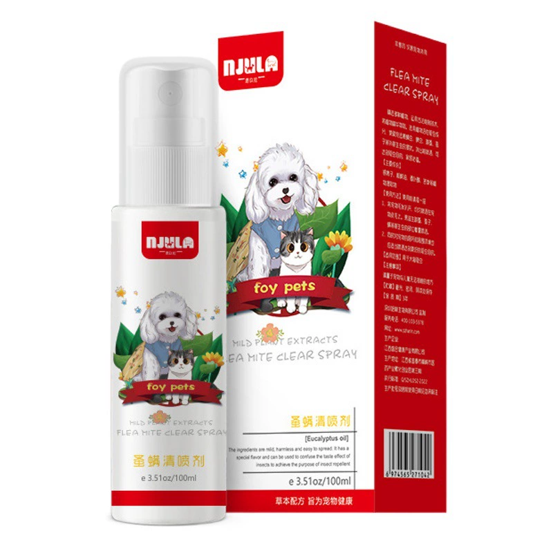 Enjiula Pet от вшей и клещей спрей, для собак, кошек, блох и вшей, спрей 100 мл