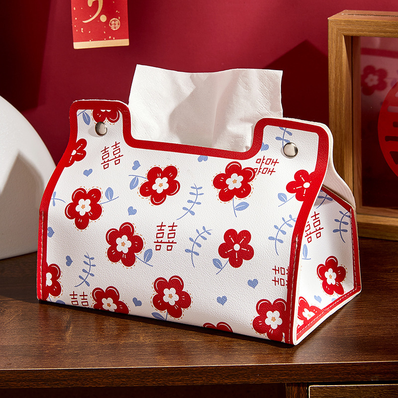 Caja de pañuelos de marea nacional de año nuevo, rica, caja de papel festiva china, casa de coche, sala de estar, dormitorio, nueva casa, caja de dibujo