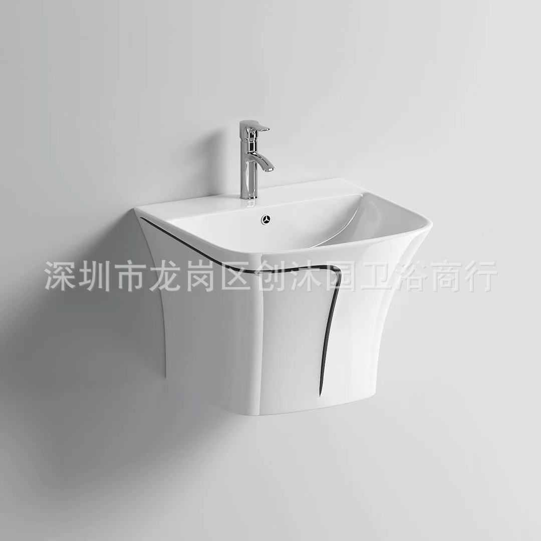 Comercio exterior exportación de lavabo colgante de color lavabo de cerámica lavabo de inodoro de color blanco cheongsam lavabo colgante lavabo