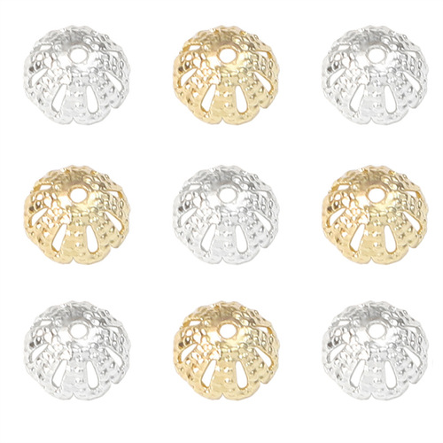 Copper-plated 14K gold flower-shaped color-preserving flower stand pearl stand handmade DIY bead separator material bead stand accessories