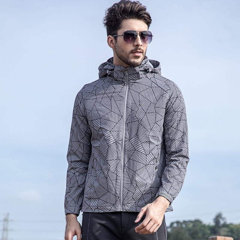 Primavera y otoño Camuflaje de vestir delgado hombre y mujer de una sola capa elástica de montaña deportiva casual chaqueta de abrigo