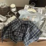 新款格子夏季女童两件套