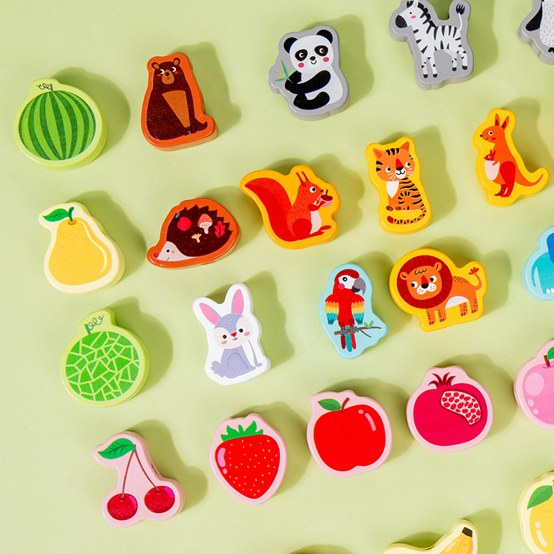 Bloques de construcción de madera con cuentas juguetes educación temprana para niños cuerda educativa digital fruta tráfico animal cuentas cognitivas Juguetes