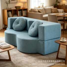 跨境专供 模块化丝绒压缩沙发 懒人沙发高级感客厅沙发