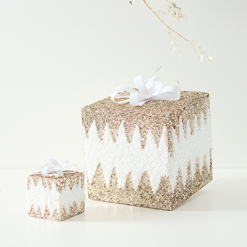 Nuevos productos transfronterizos ins Bola de Navidad de champán de alta gama Paquete de regalo Muletas Bola pintada de forma especial Colgante de decoración navideña