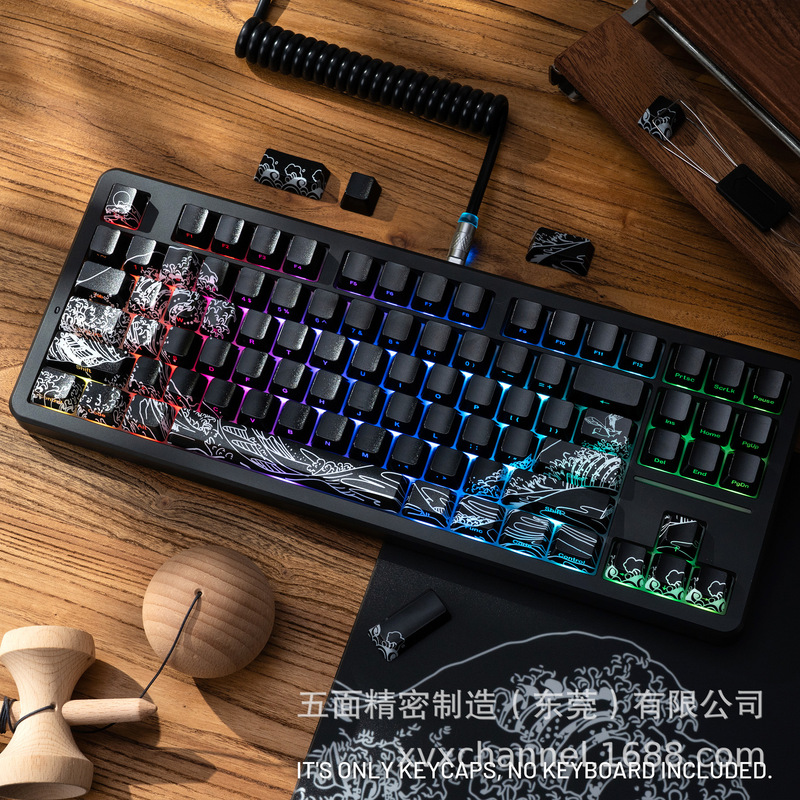 XVX 浮世絵 2.0 キーキャップ imd クラフトサイド彫刻文字パターン半透明カスタマイズされたメカニカルキーボードキャップクロスボーダー|undefined