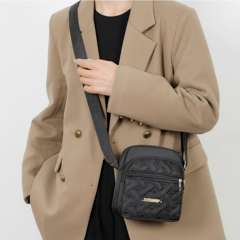 Leichte Handy-Umhängetasche für Damen, Mini-Crossbody-Tasche, Leichte Tragetasche, Canvas-Tasche, modisch, vielseitig kombinierbar, wasserdicht, Einzel-Schultertasche, Schlüssel- und Münztasche