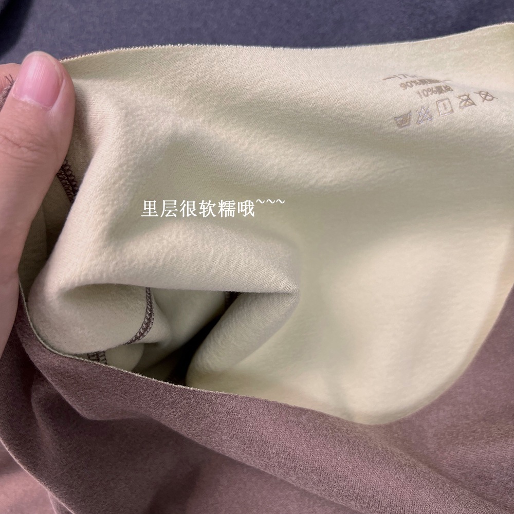 Clearance Price Autumn and Winter Thermal Underwear Set Ab Side Brushed Classic Solid Color Men's Thermal Tops and Bottoms Factory Direct Sale