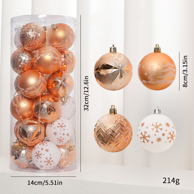 Amazon explosión 8cm / 24pcs decoraciones navideñas de forma especial colgantes de navidad colgantes al por mayor