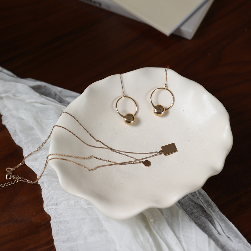 Moderno y simple, bandeja de cerámica creativa, decoración, exhibición de joyas de aromaterapia, bandeja de almacenamiento de escritorio de entrada