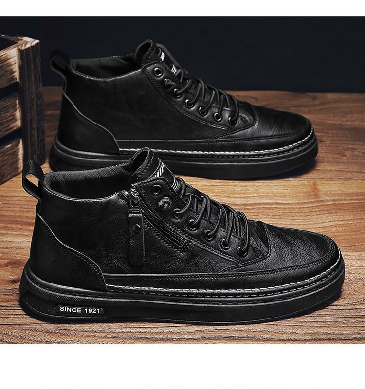Men's Casual Leather Shoes For Autumn And Winter Warmth_voghion.com