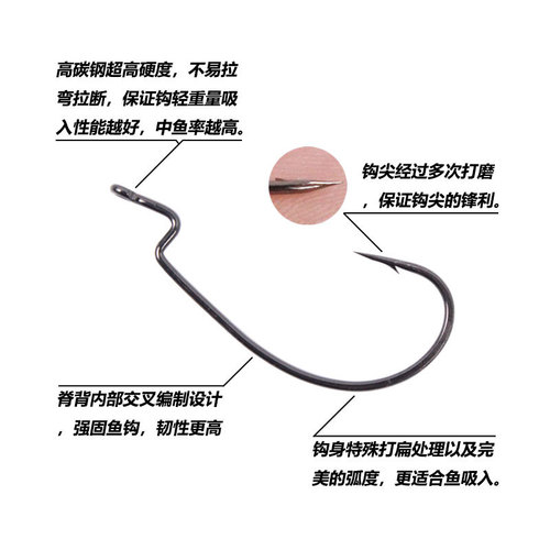 Wholesale crank hook 4 times thicker blood groove 4#2#1#1/0#2/0#3/0# fake bait fish hook original lead soft insect hook